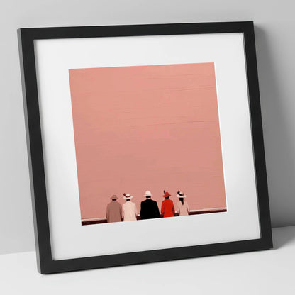 Anticipation at the Rails racing horse art print in black frame