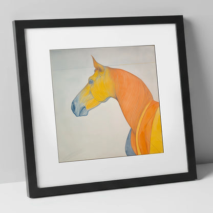 Rhythm In Amber horse portrait art print in black frame