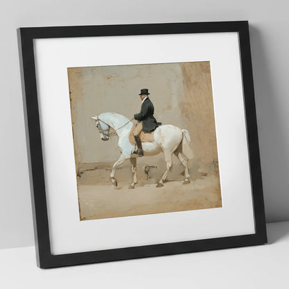 Classical Harmony dressage horse art print in black frame