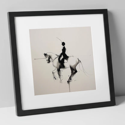 Ethereal Dressage Harmony dressage horse art print in black frame