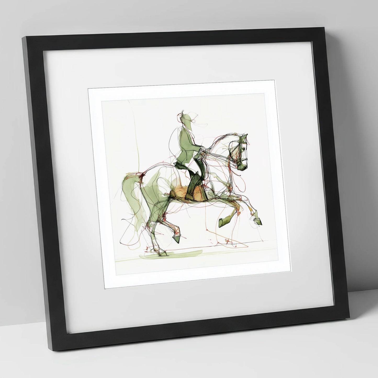 Expressive Dressage dressage horse art print in black frame