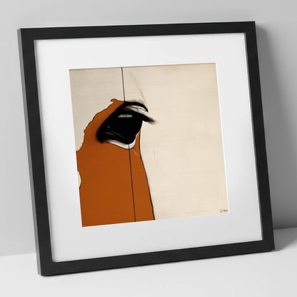 Chestnut In Focus horse portrait art print in black frame