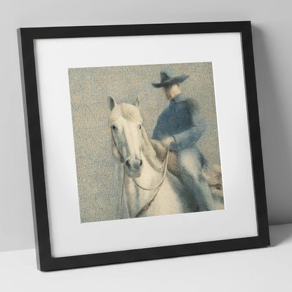 The Quiet Western western horse art print in black frame
