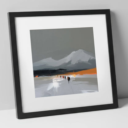 Ember Horizon Trek horse landscape art print in black frame