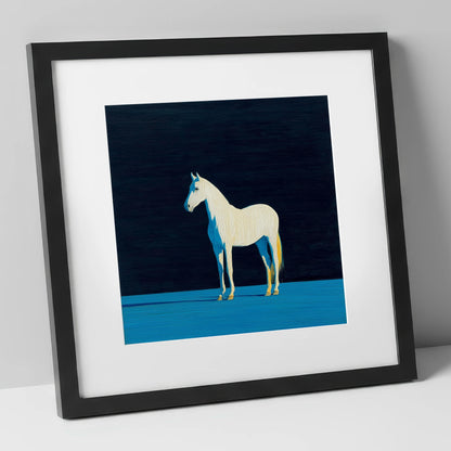 Azure Shadow Equine horse breed art print in black frame