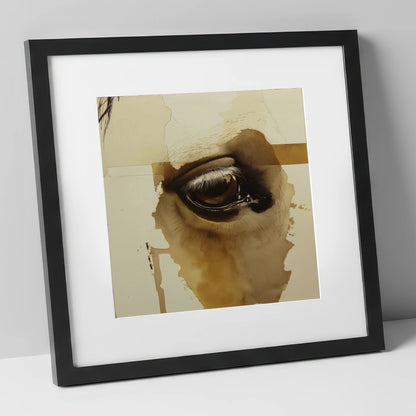 The Equine Gaze horse portrait art print in black frame