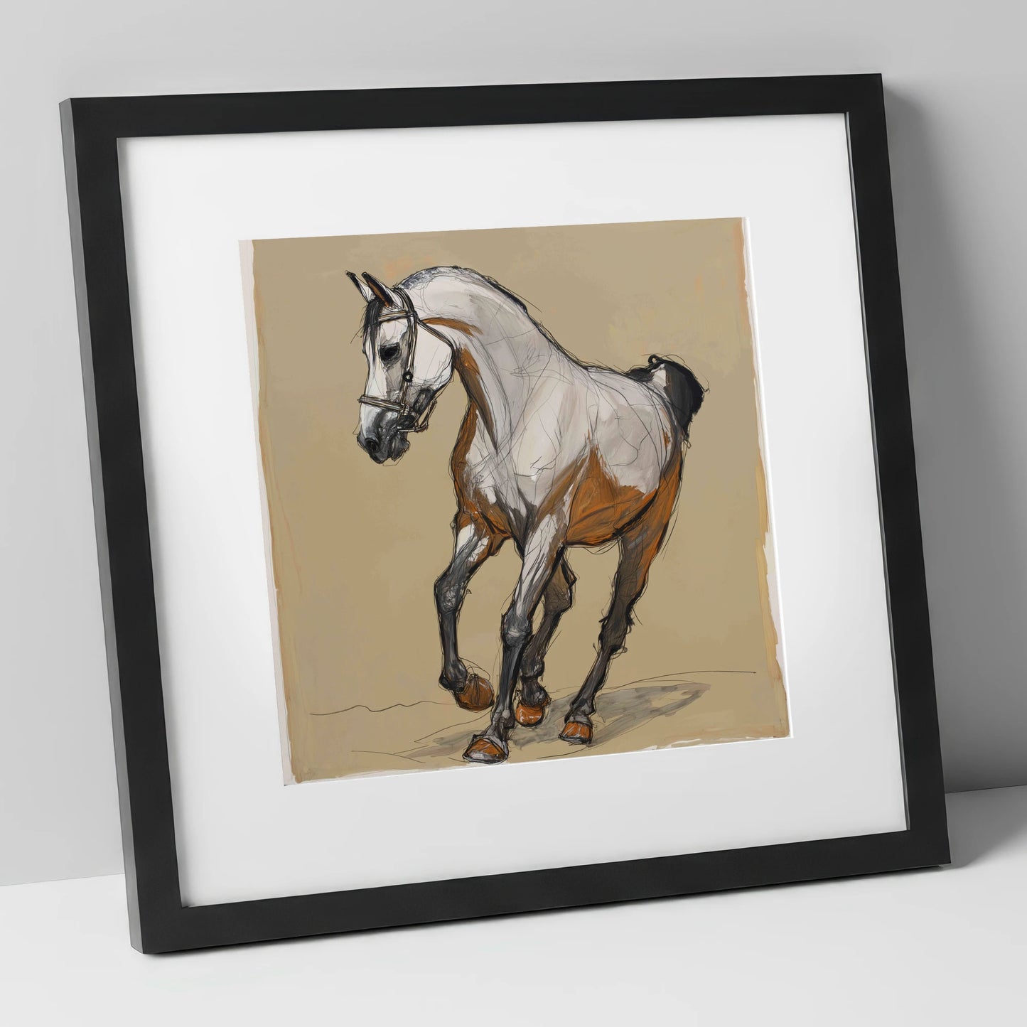 Collected Spirit horse breed art print in black frame