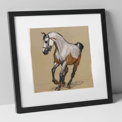 Collected Spirit horse breed art print in black frame