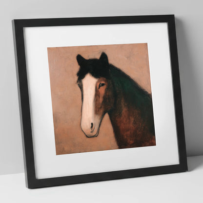 Serene Bay Portrait horse portrait art print in black frame