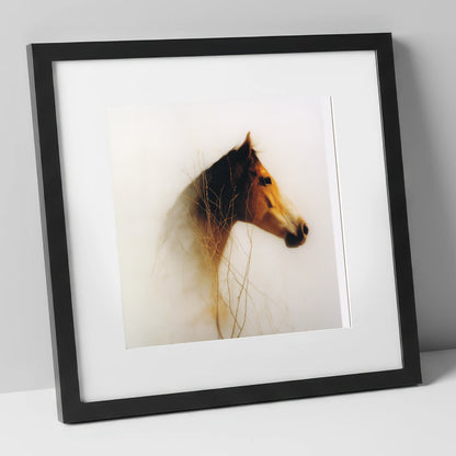 Ethereal Amber Portrait horse portrait art print in black frame