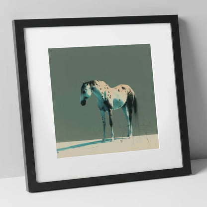 Modern Appaloosa Study horse breed art print in black frame