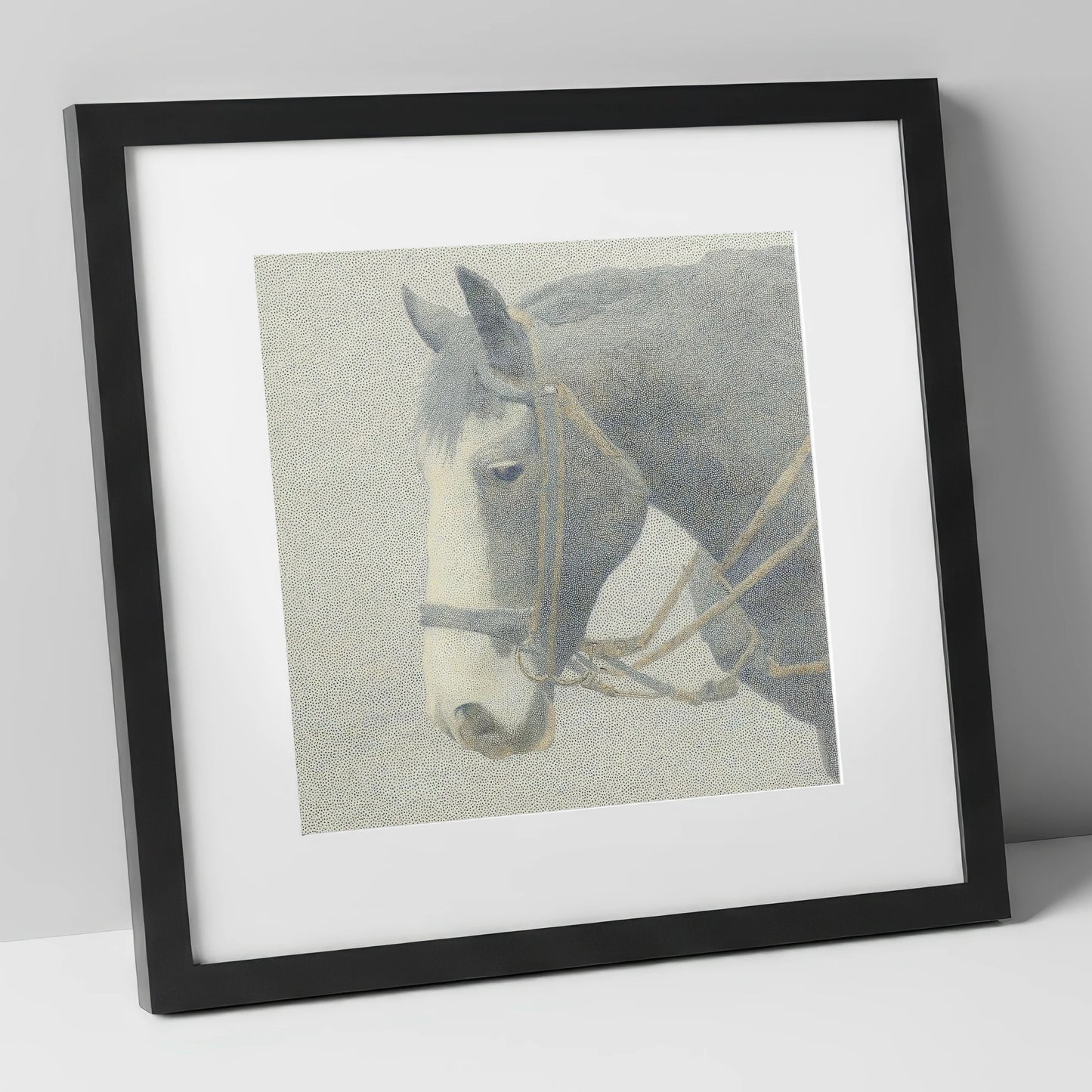 Steadfast Working Profile working horse art print in black frame
