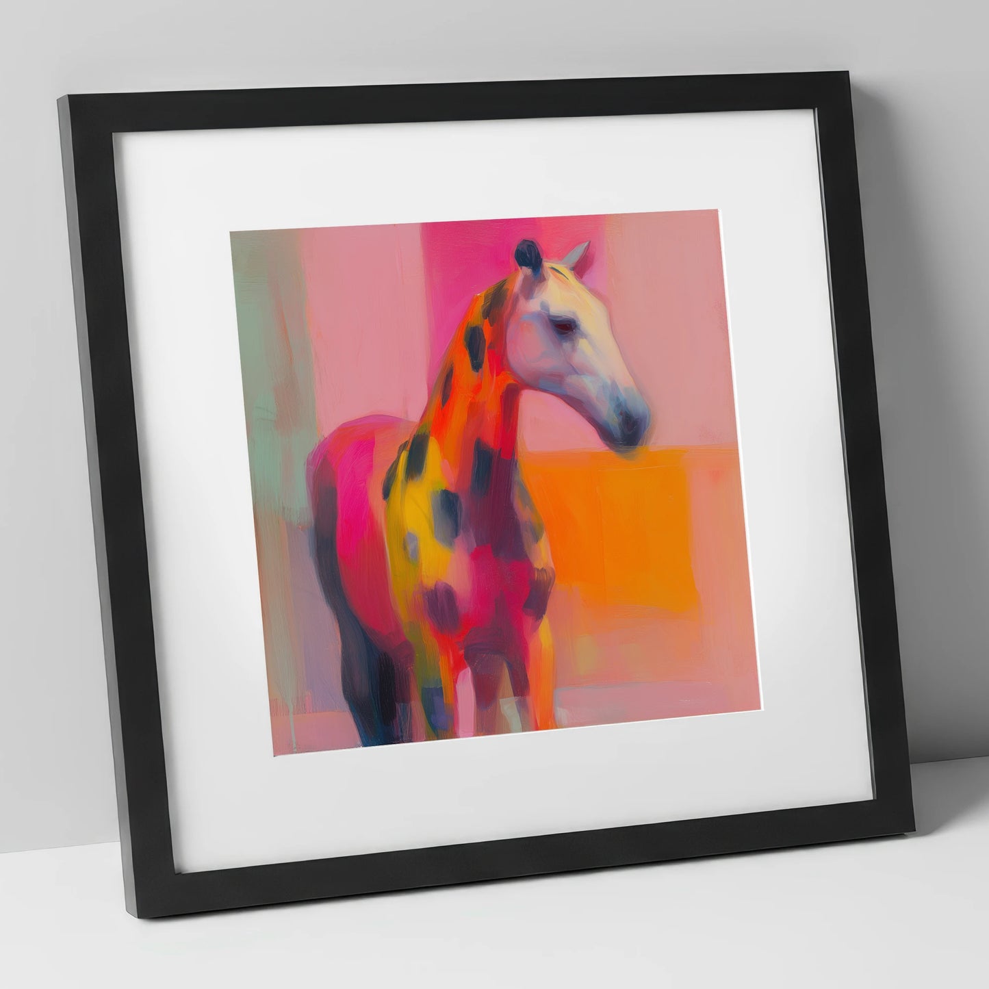 Radiant Appaloosa Profile horse breed art print in black frame