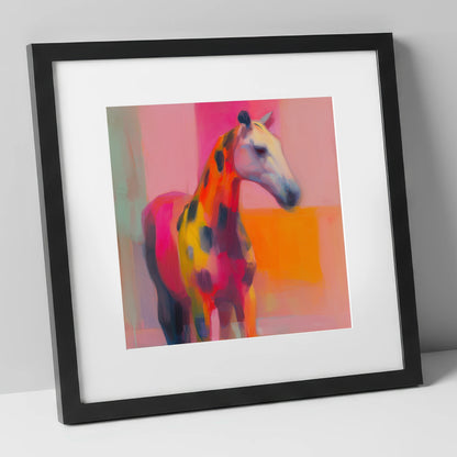 Radiant Appaloosa Profile horse breed art print in black frame