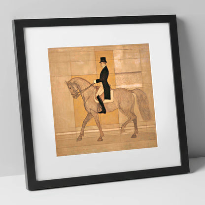 Collected Elegance dressage horse art print in black frame