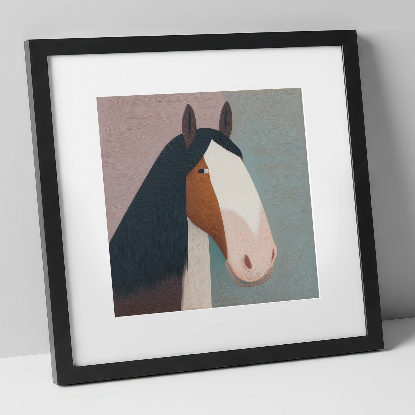 The Gentle Heavyweight horse breed art print in black frame
