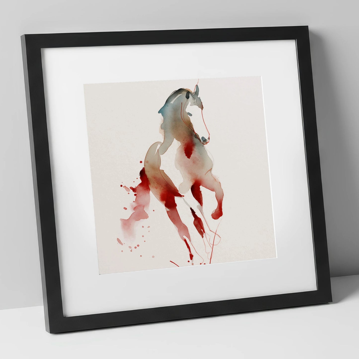 Visceral Dressage Form dressage horse art print in black frame