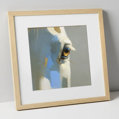 Gilded Gaze Portrait horse portrait art print in natural frame