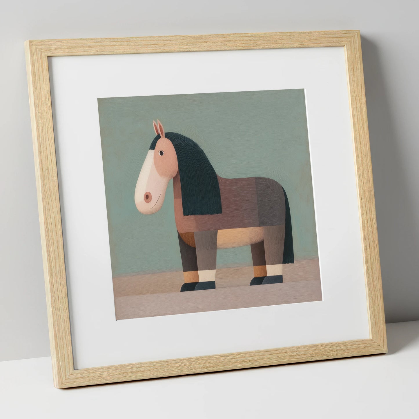 Nostalgic Equine Form horse breed art print in natural frame