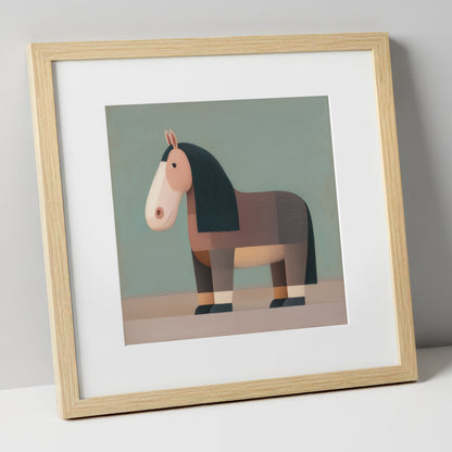 Nostalgic Equine Form horse breed art print in natural frame