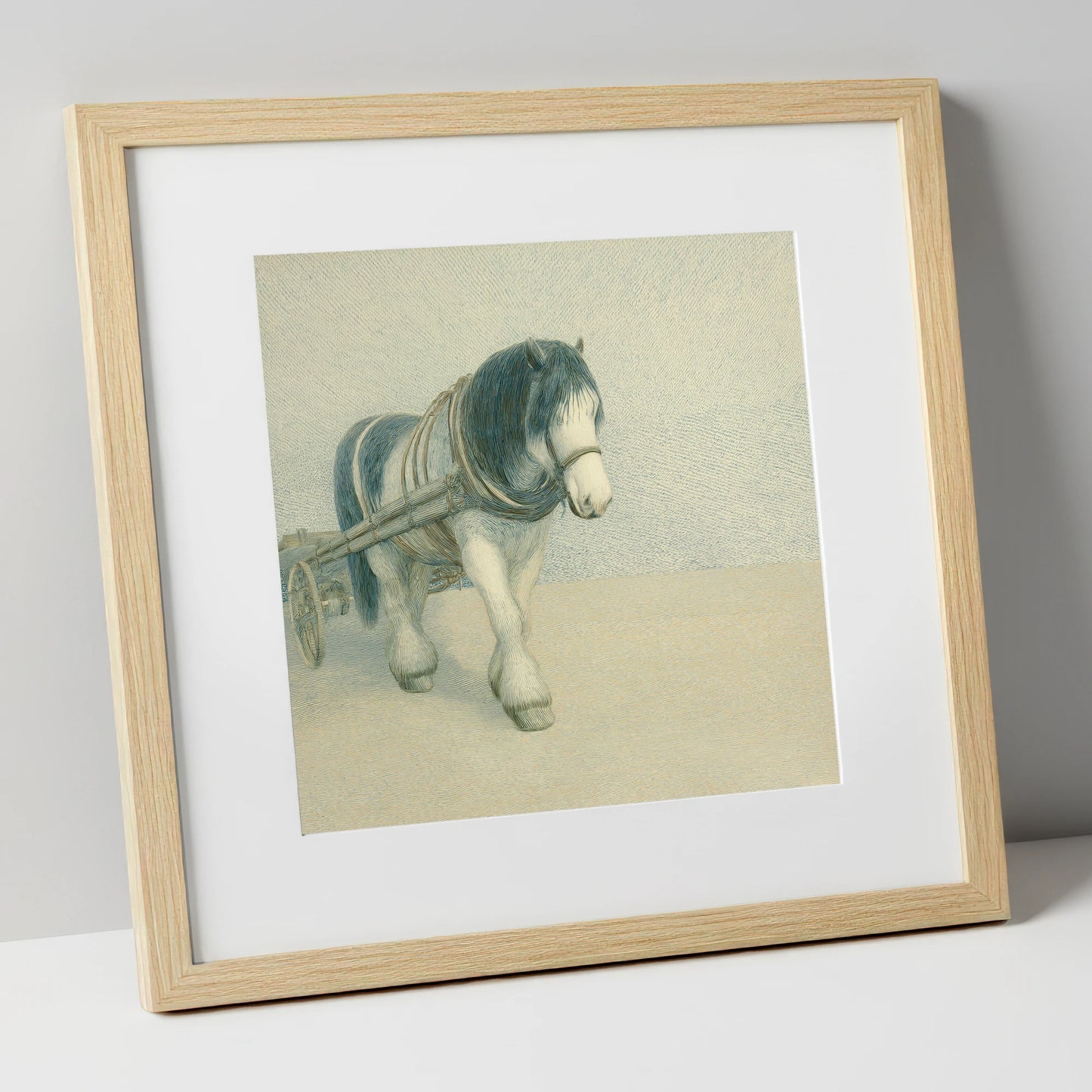 Rhythm Of The Draught working horse art print in natural frame