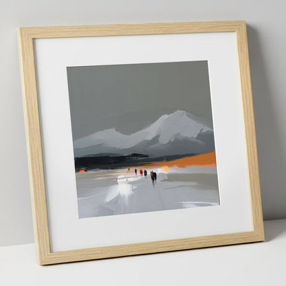 Ember Horizon Trek horse landscape art print in natural frame