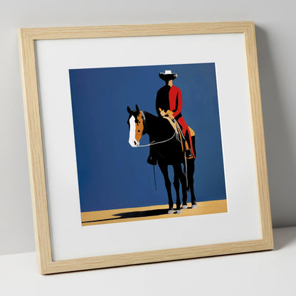 Bold Western Poise western horse art print in natural frame