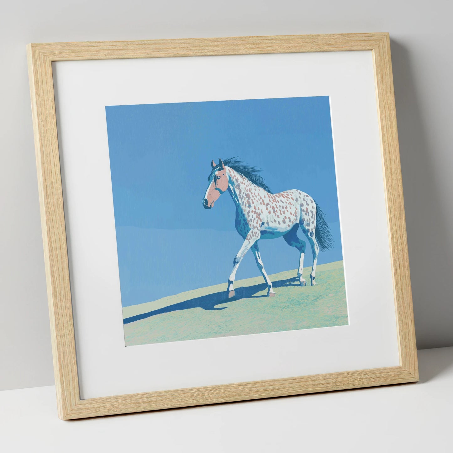 Appaloosa On The Ridge horse breed art print in natural frame