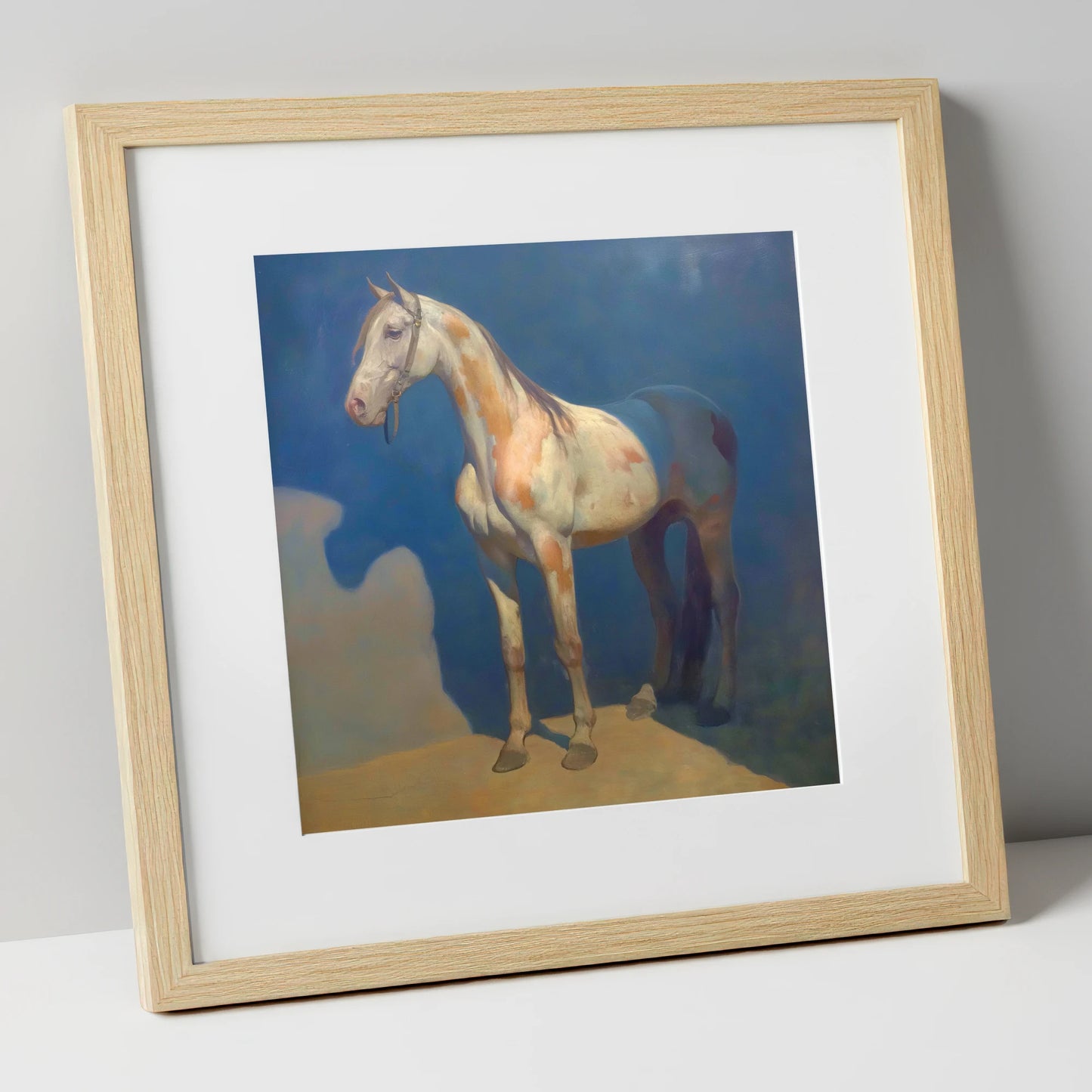 The Soulful Skewbald horse breed art print in natural frame