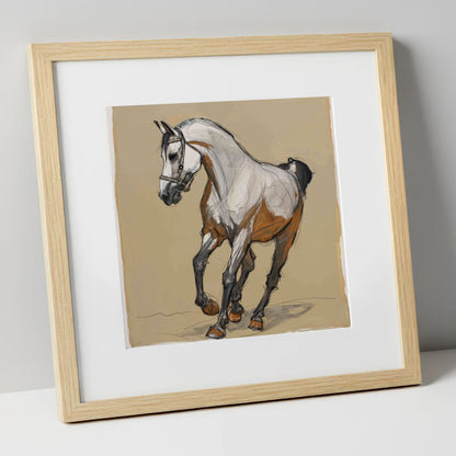Collected Spirit horse breed art print in natural frame