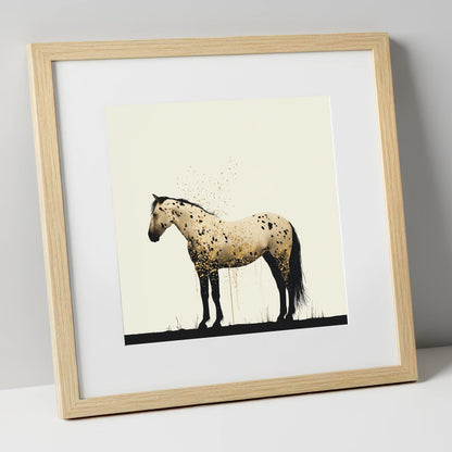 Gilded Appaloosa Elegance horse breed art print in natural frame
