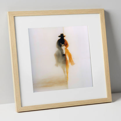 Western Mirage western horse art print in natural frame