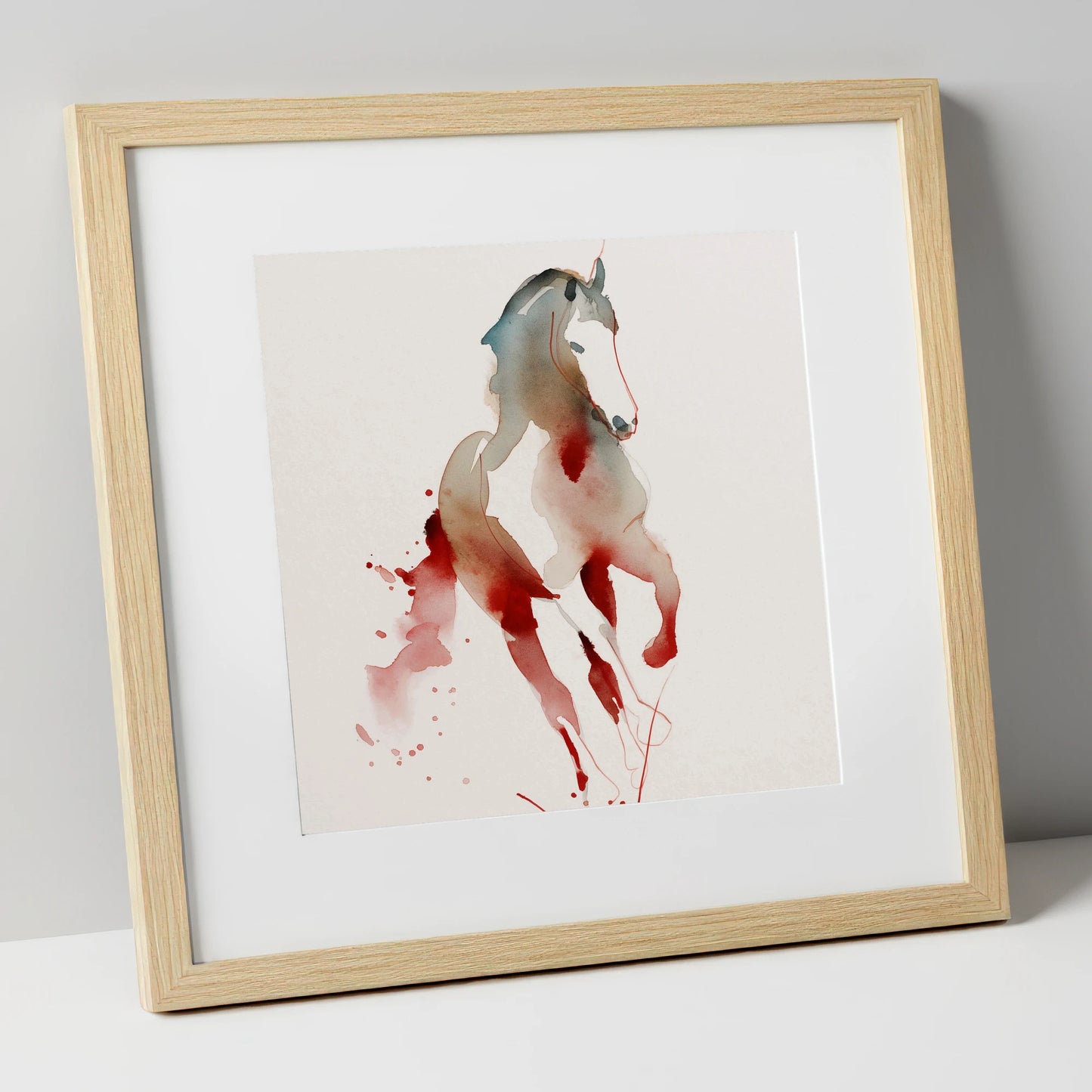 Visceral Dressage Form dressage horse art print in natural frame