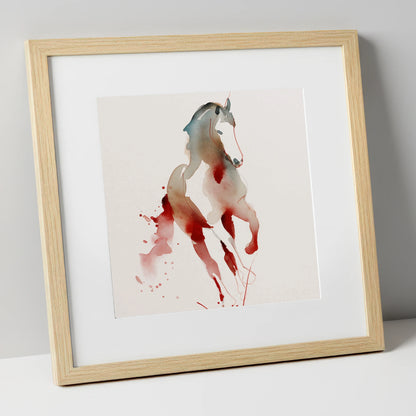 Visceral Dressage Form dressage horse art print in natural frame