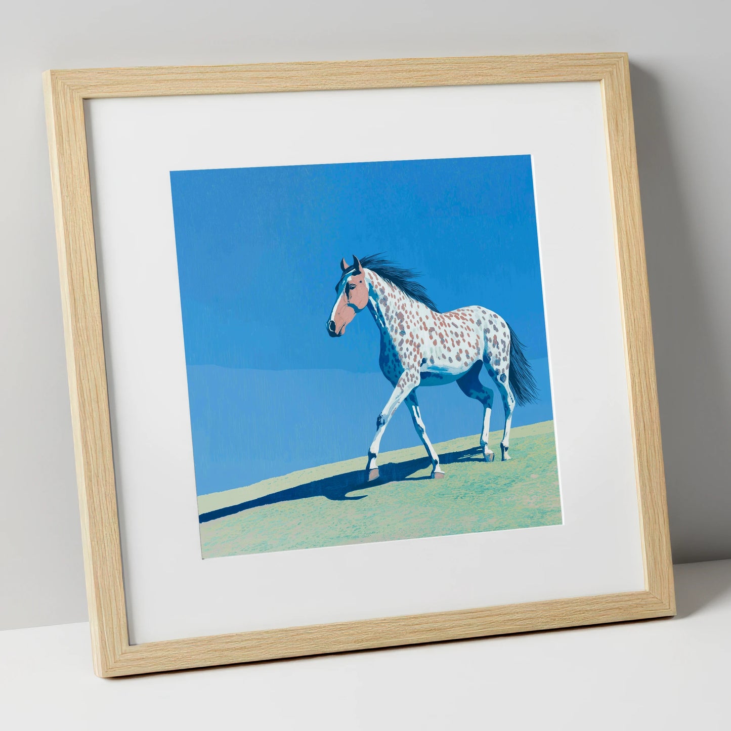 Appaloosa On The Ridge horse breed art print in natural frame