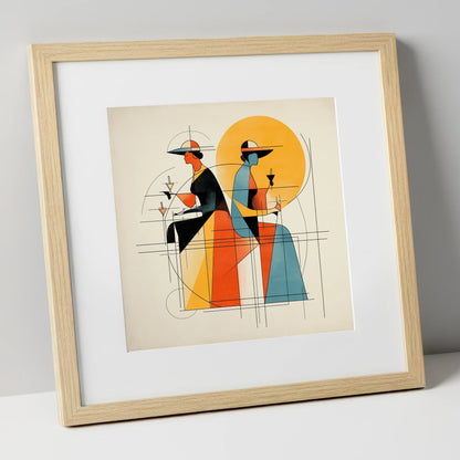 Race Day Elegance racing horse art print in natural frame