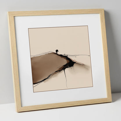 High Ground Silhouette horse landscape art print in natural frame