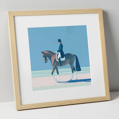 Classical Dressage Elegance dressage horse art print in natural frame