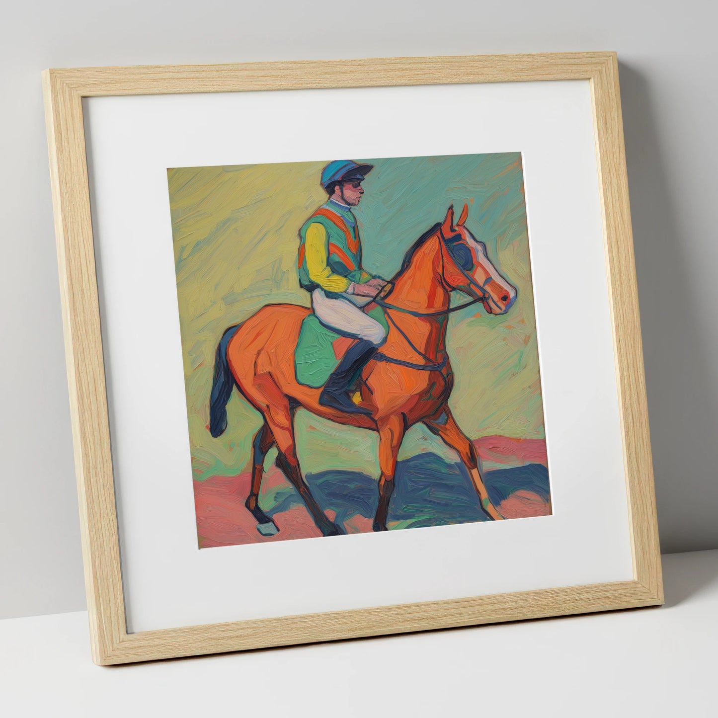 The Colour of Racing racing horse art print in natural frame
