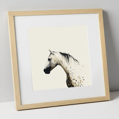 Gilded Ink Equine Profile horse breed art print in natural frame