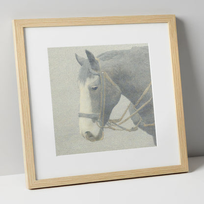 Steadfast Working Profile working horse art print in natural frame