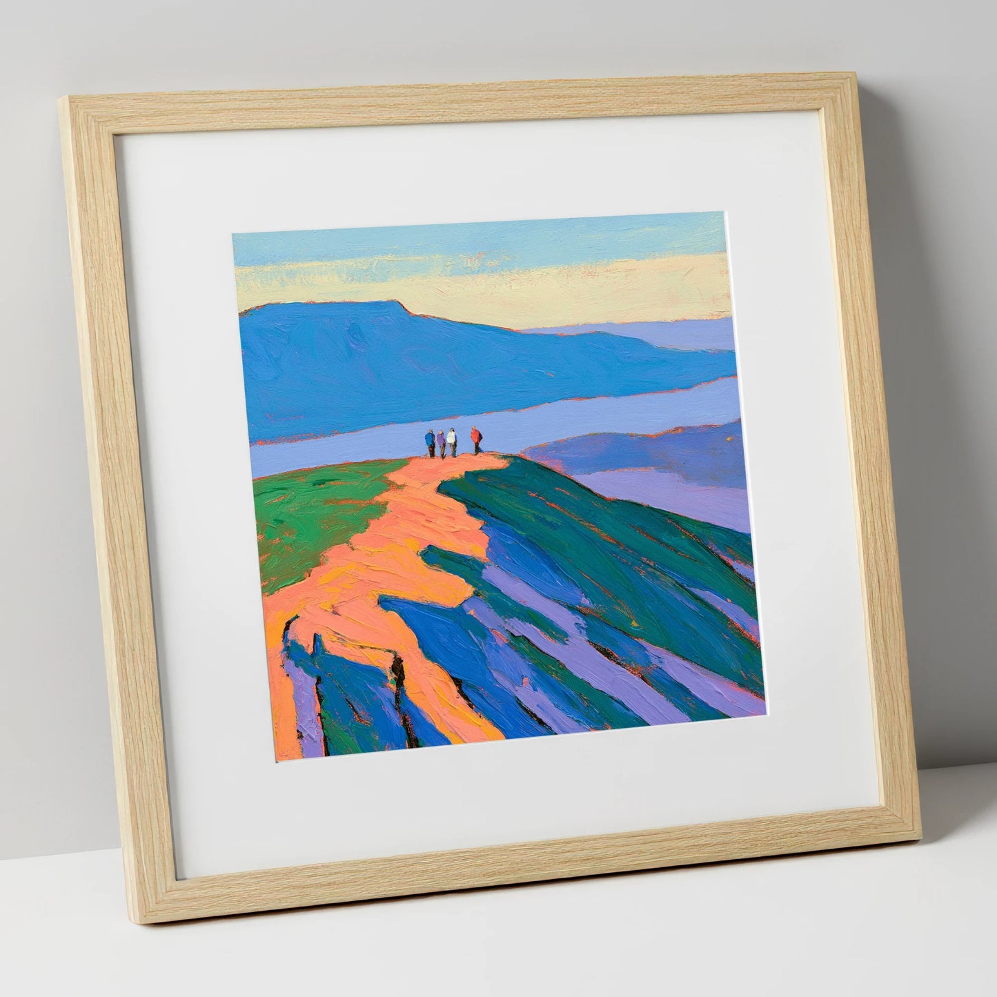 View From The Ridge horse landscape art print in natural frame