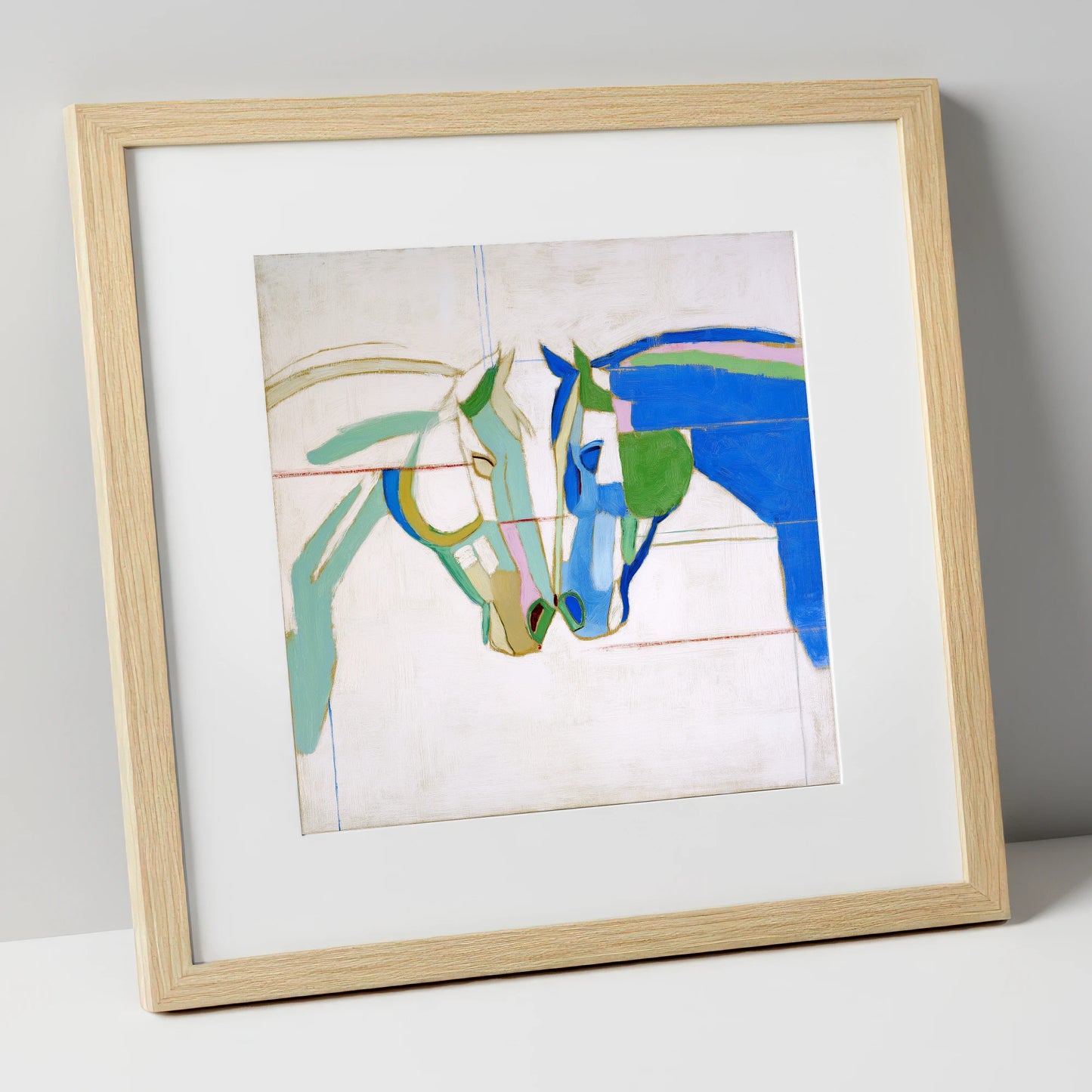 Architectural Harmony horse portrait art print in natural frame