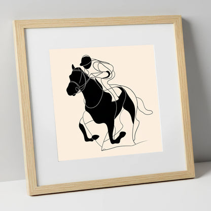 Fluid Racing Form racing horse art print in natural frame