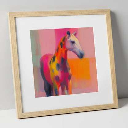 Radiant Appaloosa Profile horse breed art print in natural frame