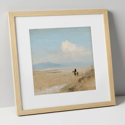 Distant Horizons horse landscape art print in natural frame