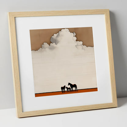 Under the Endless Sky horse landscape art print in natural frame