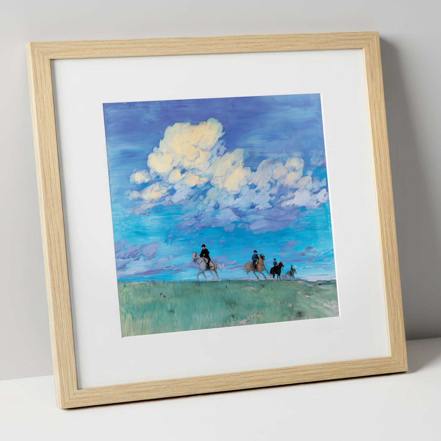 Beneath the Vast Sky horse landscape art print in natural frame