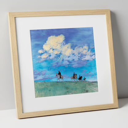 Beneath the Vast Sky horse landscape art print in natural frame