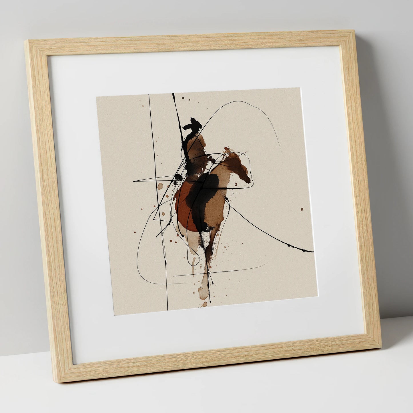 Shadows of the Frontier western horse art print in natural frame